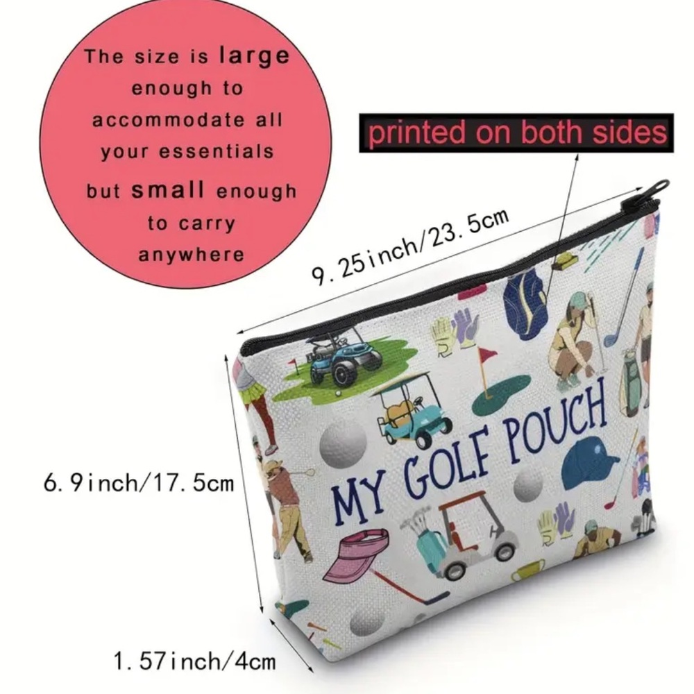Colorful Golf Themed Pouch